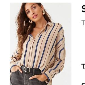 Striped Button Down Blouse
